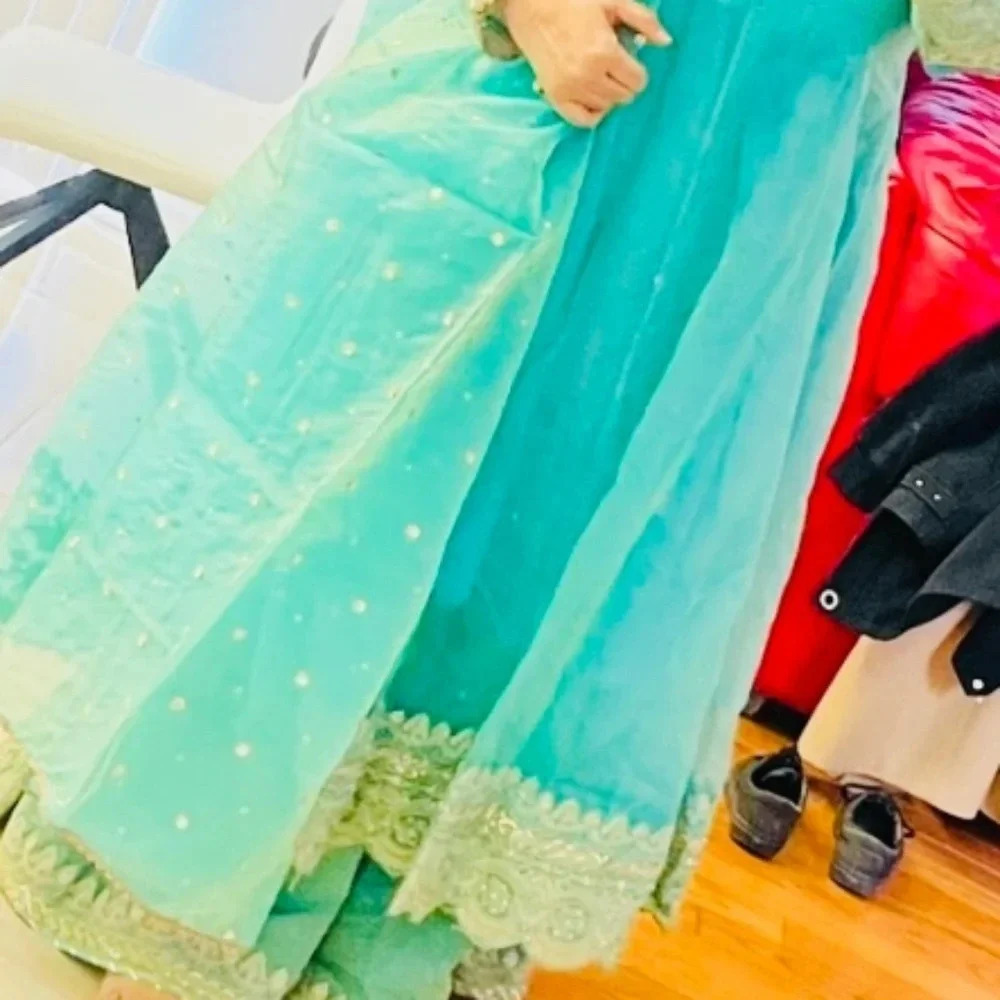 Maria B Large Size sea green suit